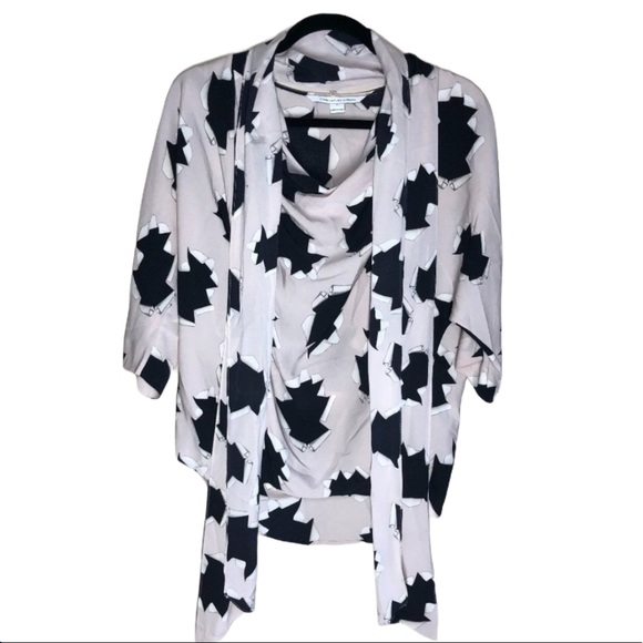 DIANE VON FURSTENBERG THERESA BLOUSE SIZE 2 - Picture 2 of 10